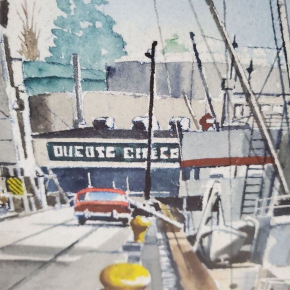 FRAMED NEWMAN MYRAH WATERCOLOR, Portland, Oregon Dock, Harbor - Picture 10 of 11